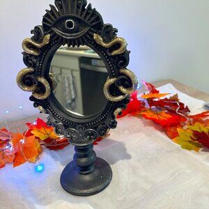 Halloween Christian Siriano 14..5"  Framed mirror with gold snakes
